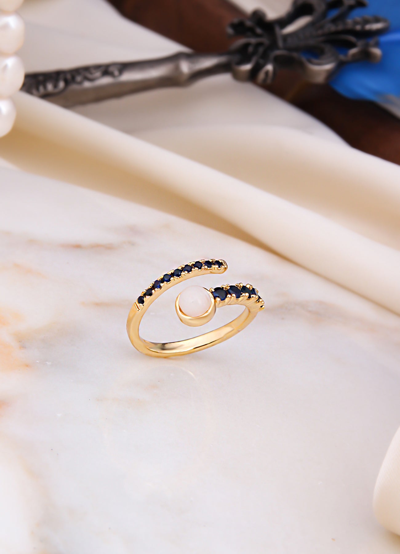 Moonstone & Zircon Bague