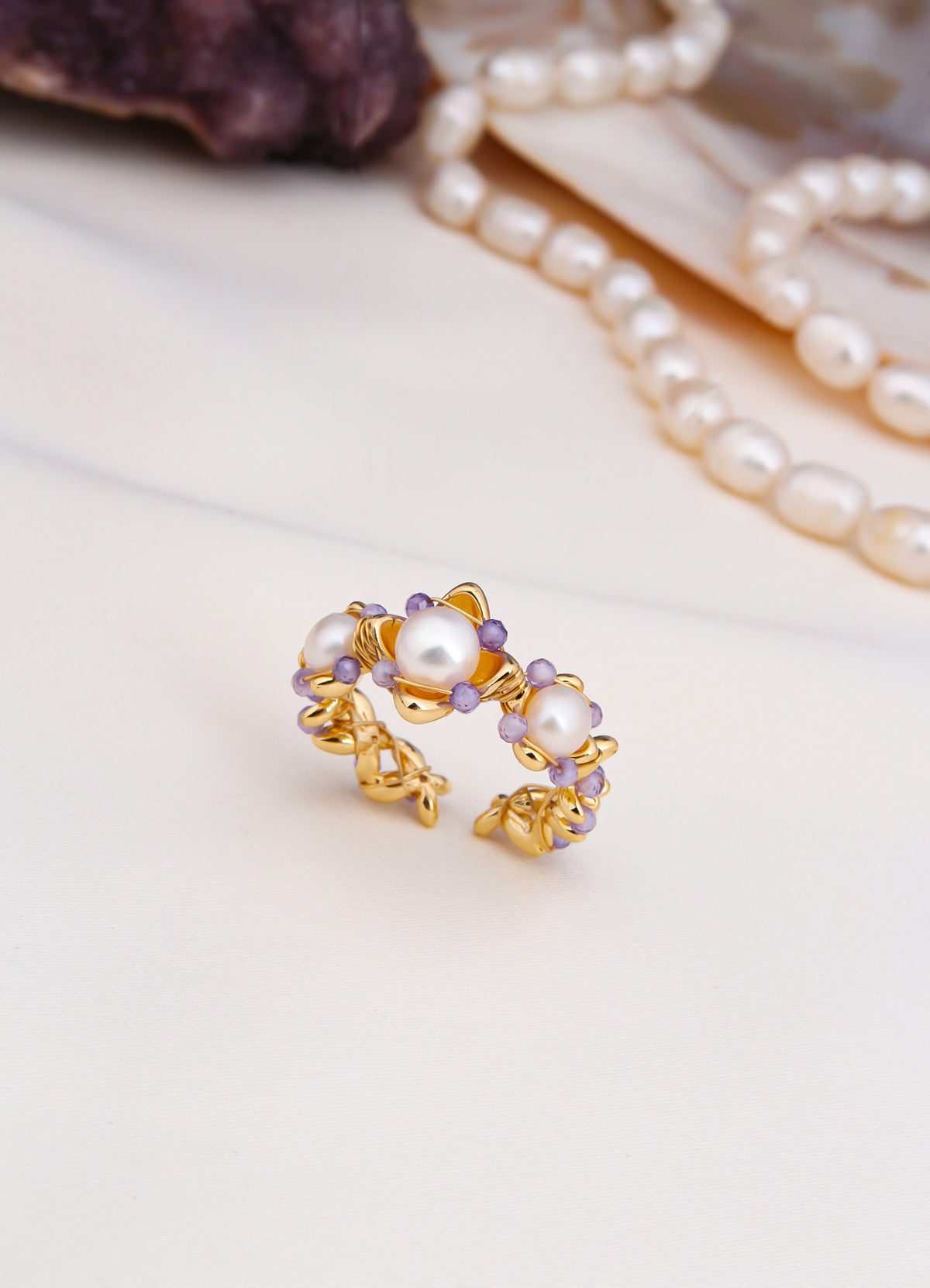 Zircon & Pearl Ring