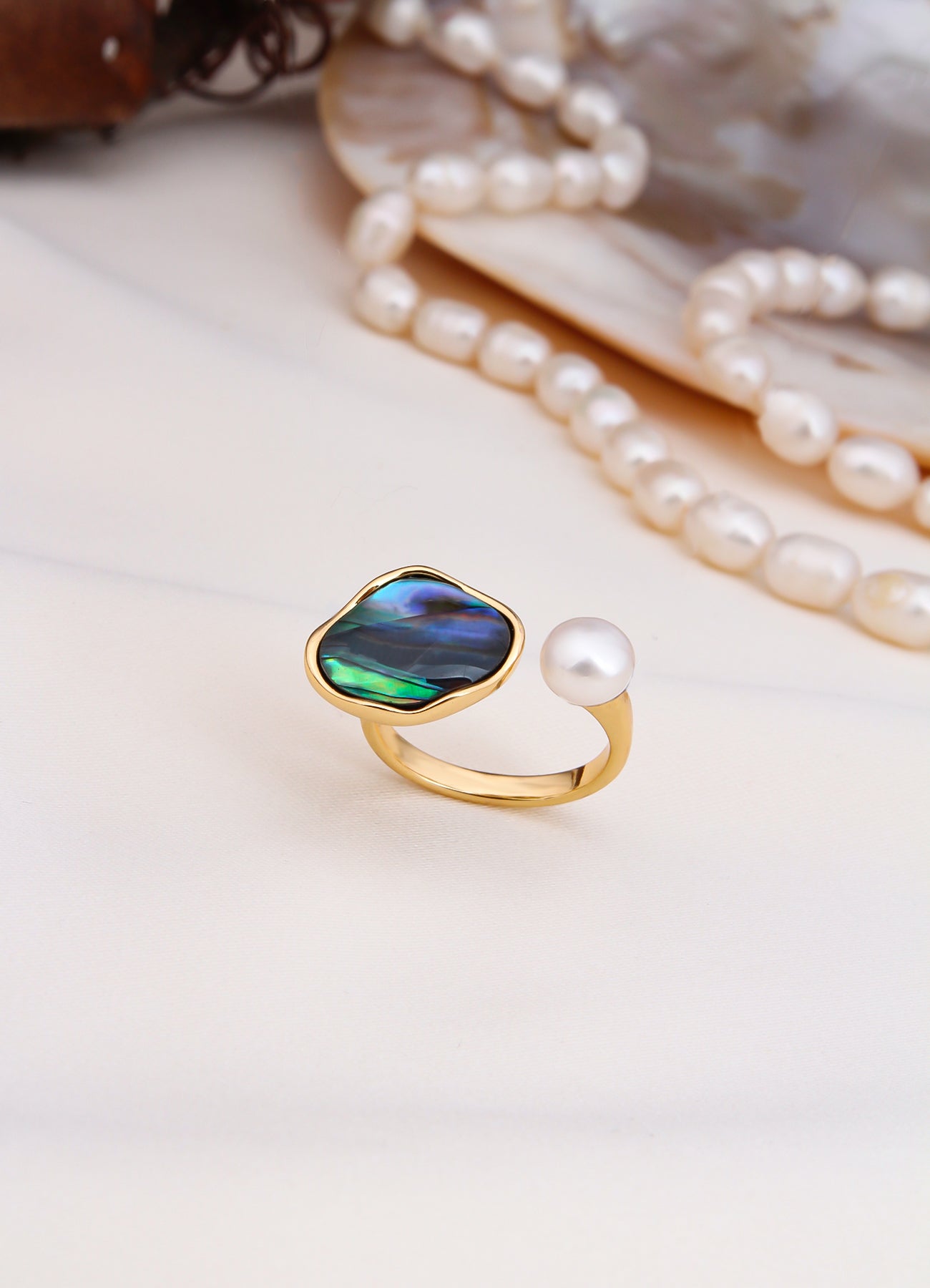 Ocean Nacre & Pearl Ring