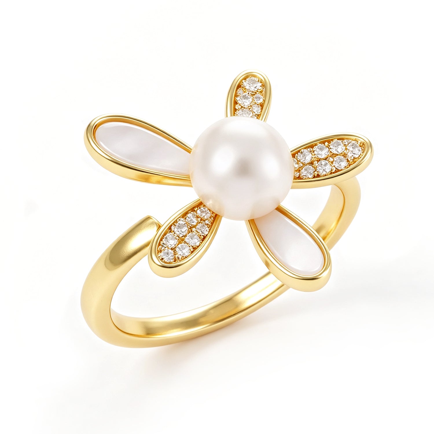 Pearl & Zircon Ring