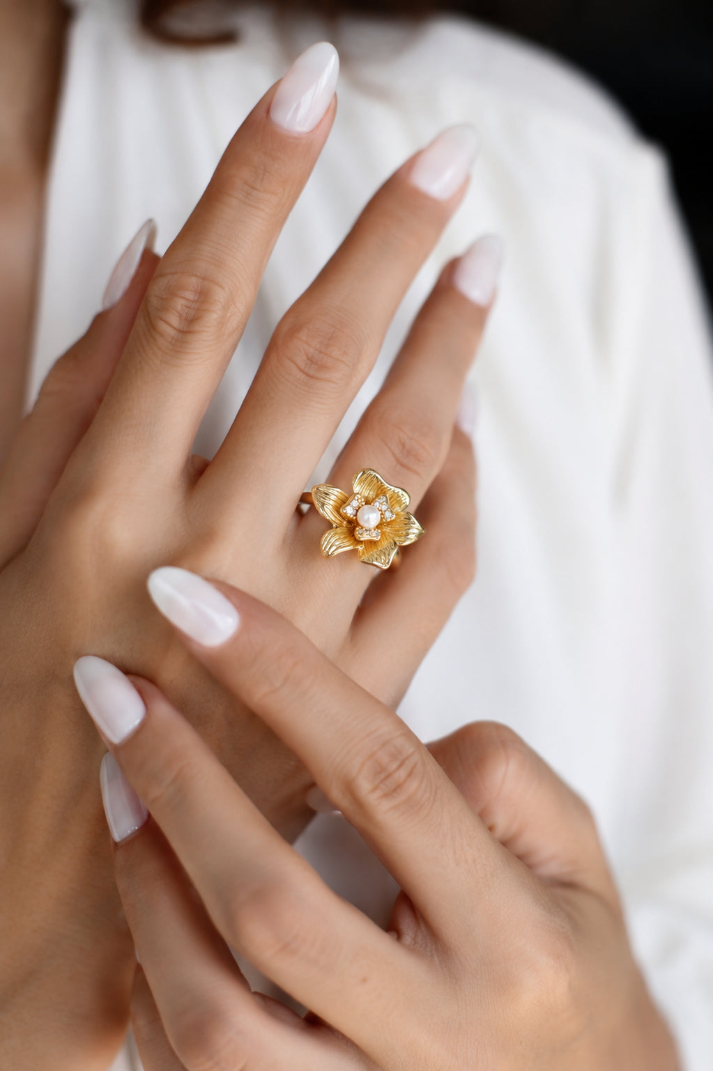 Pearl & Zircon Ring