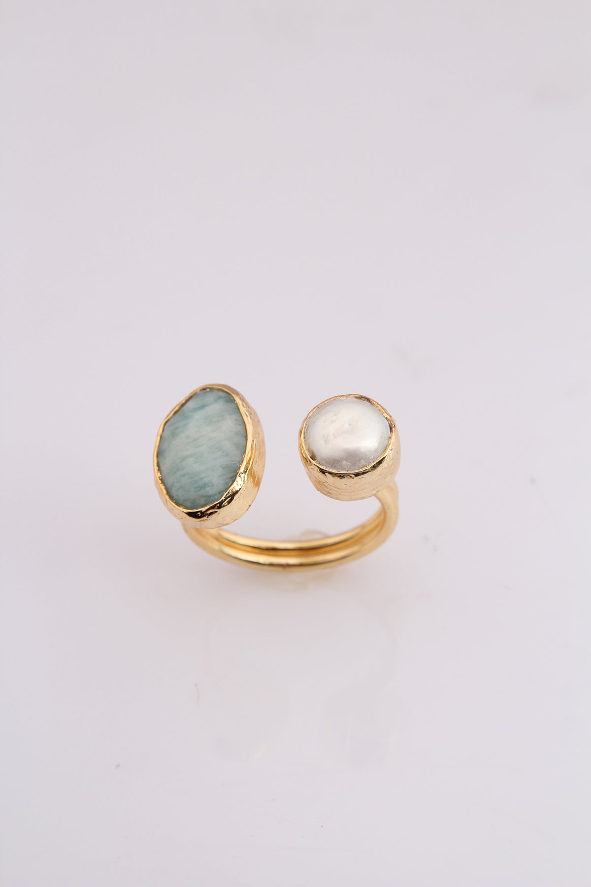 Amazonite & Pearll Earring