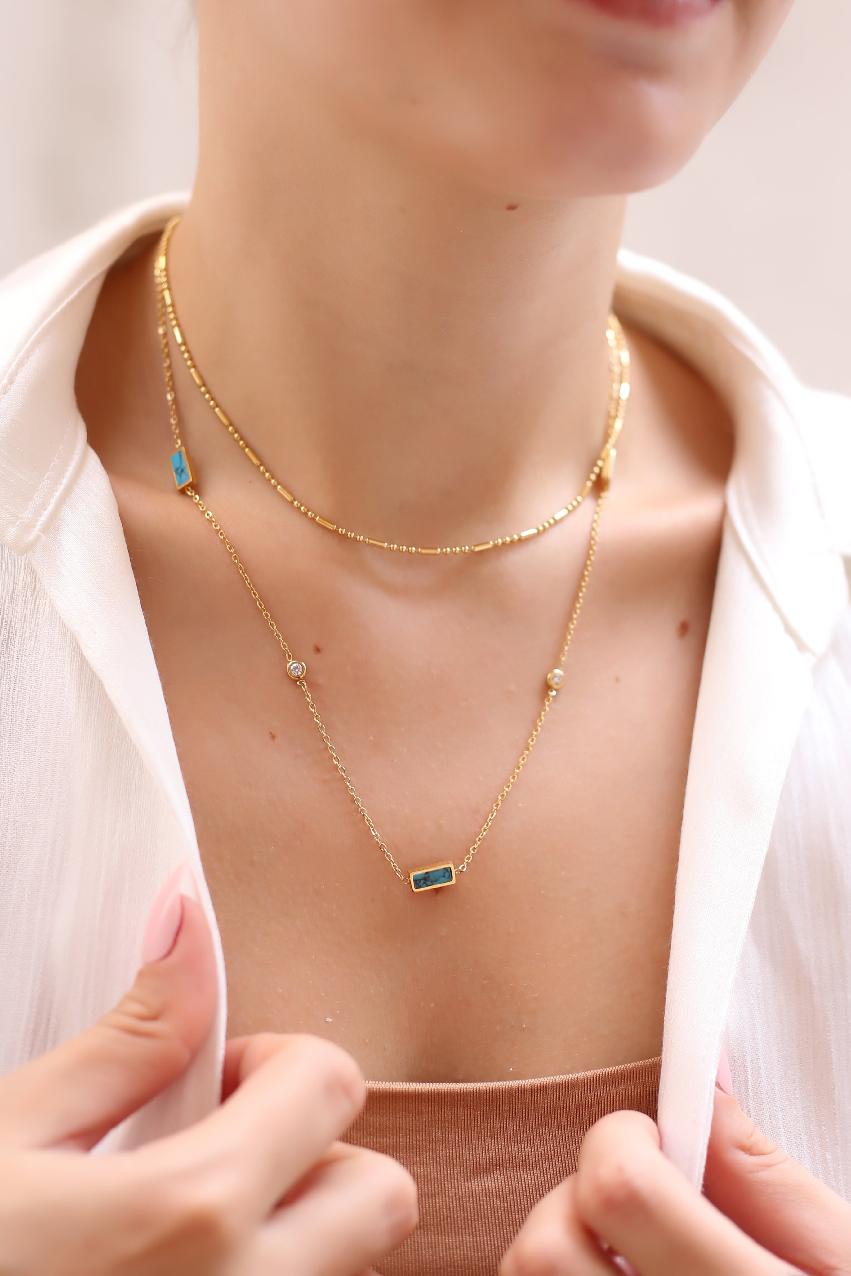 Zircon & Turquoise Necklace