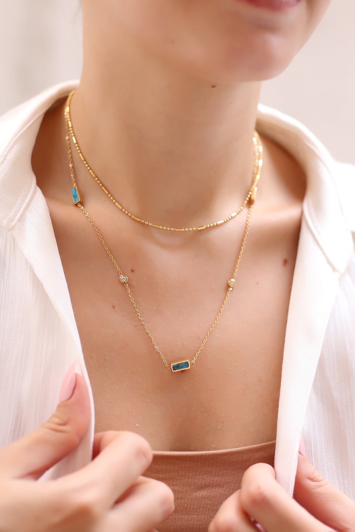 Zircon & Turquoise Necklace