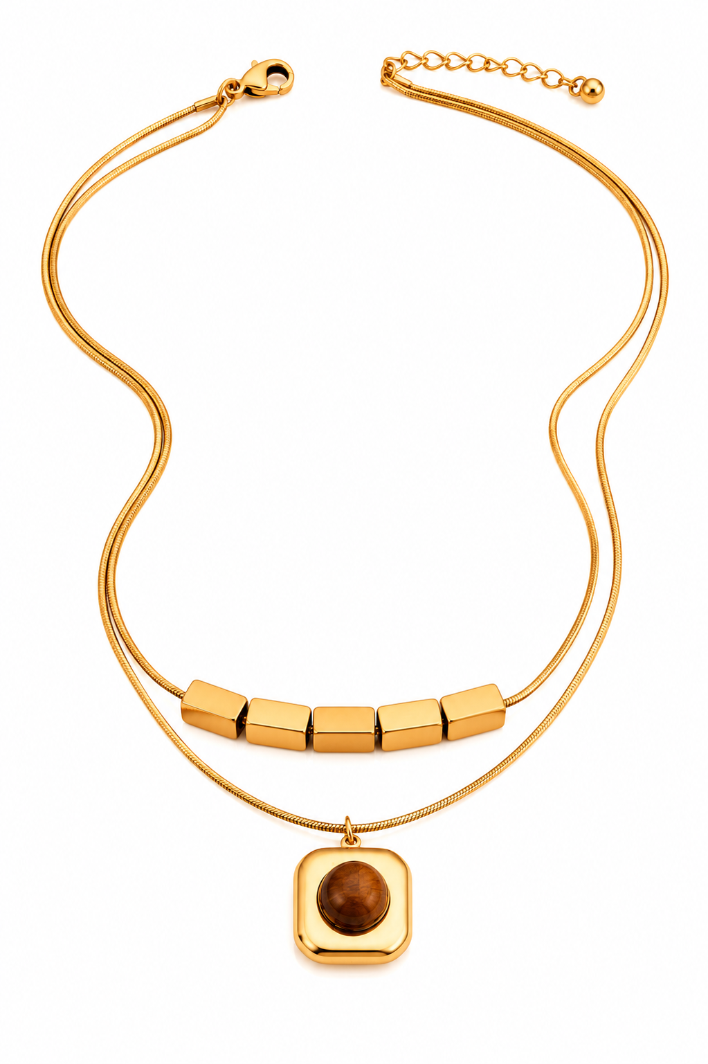 Stainless Steel Brown Necklace