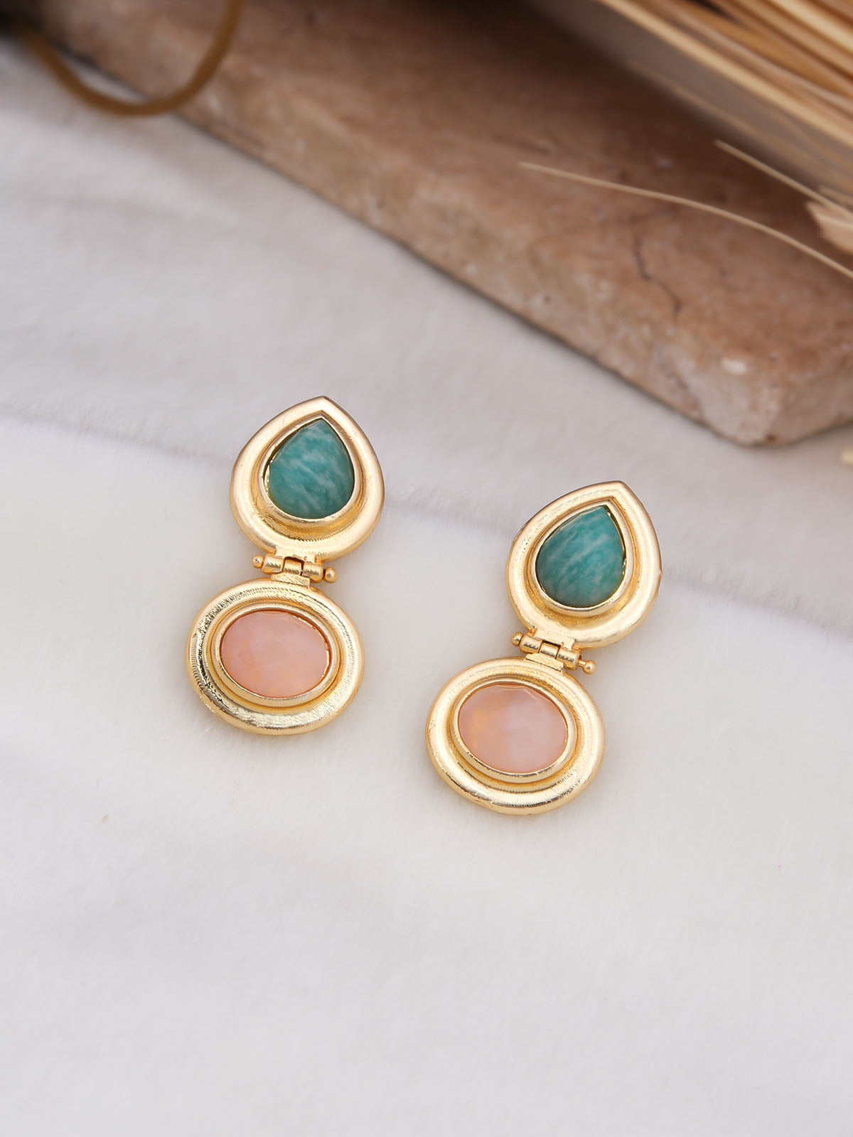 Pink Quartz Boucle d'oreilles