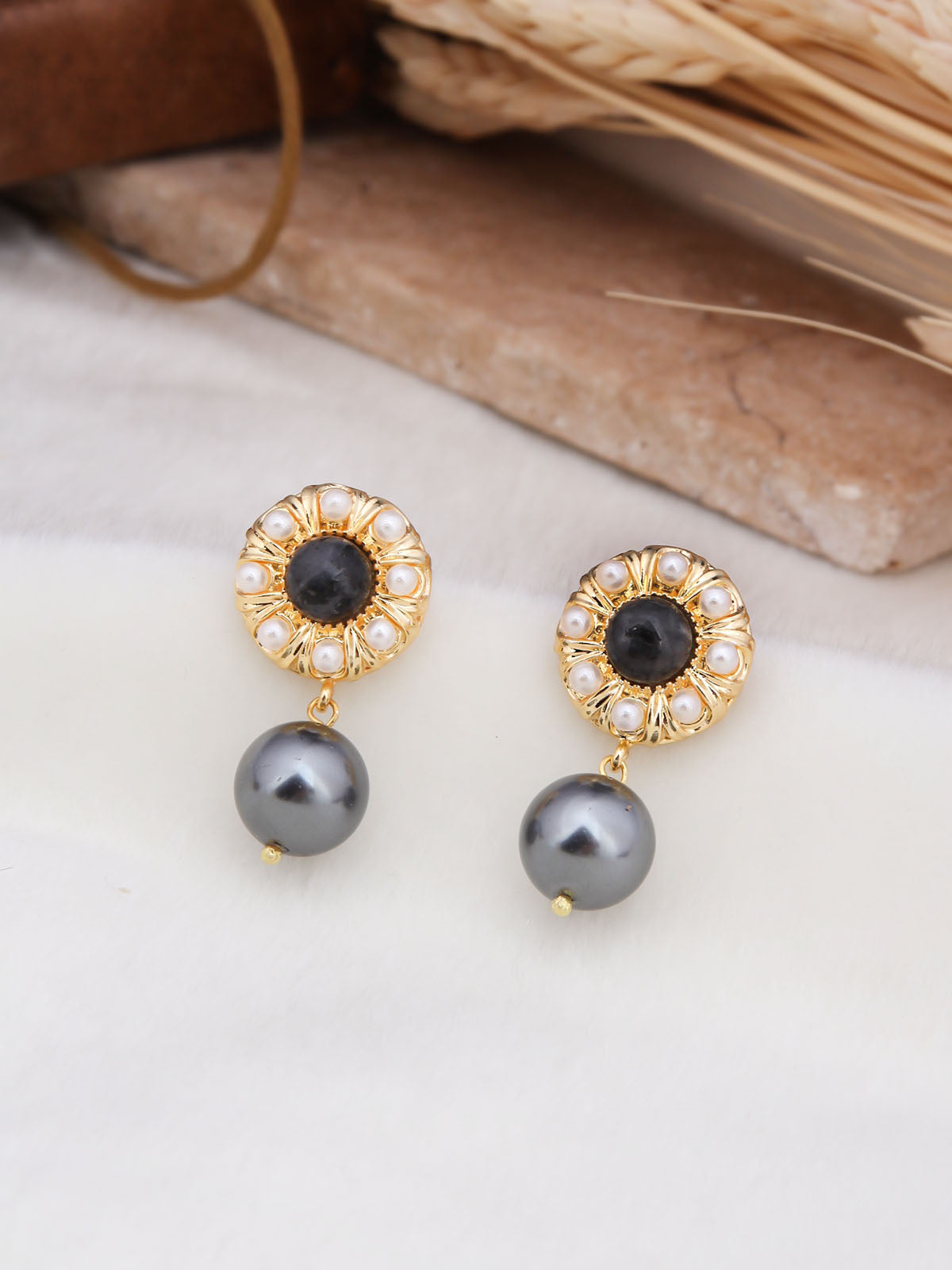 Labradorite & Pearl Boucle d'oreilles