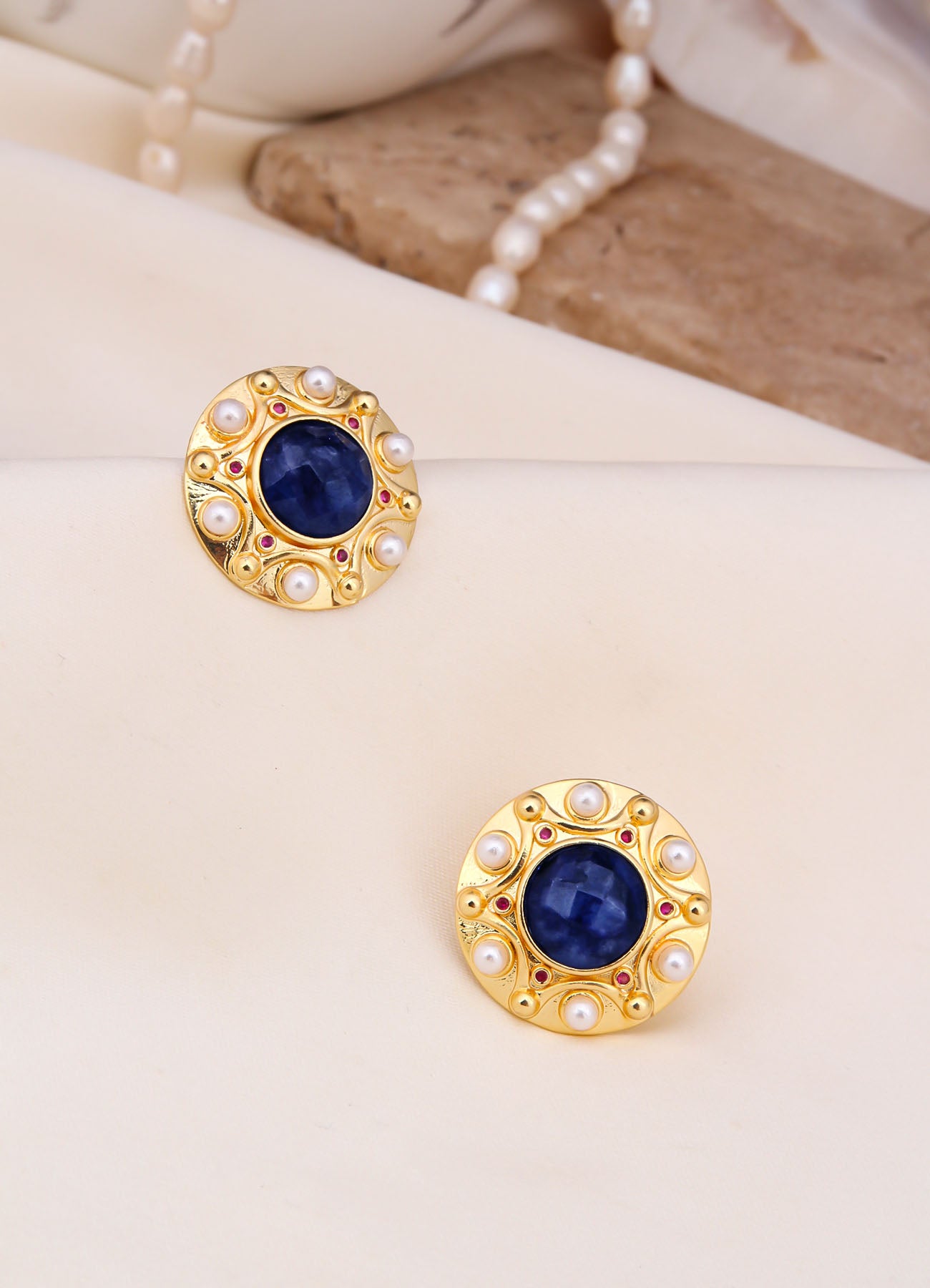 Saphire & Pearl Boucles d'oreilles