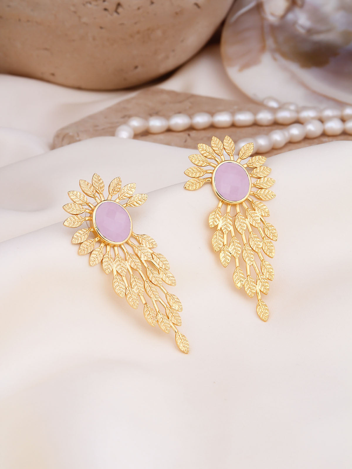 Pink Quartz Boucles d'oreilles