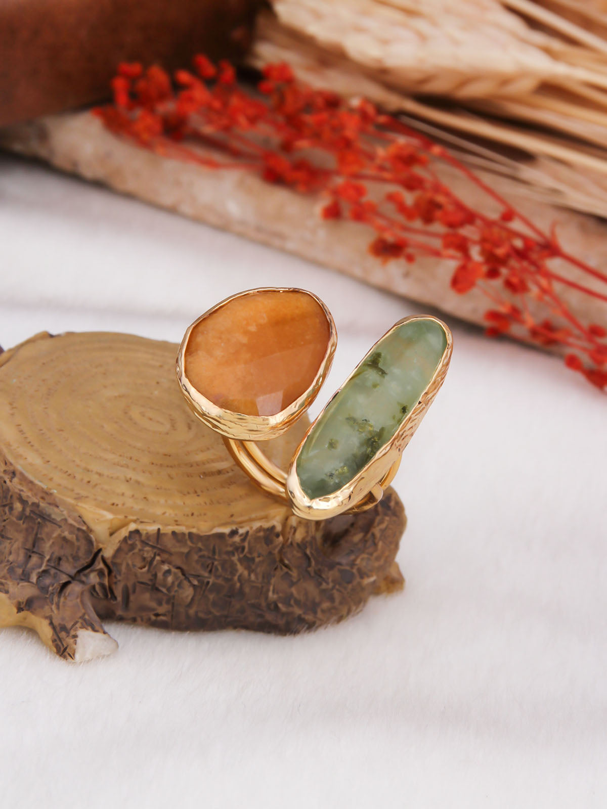 Labradorite & Pearl Bague