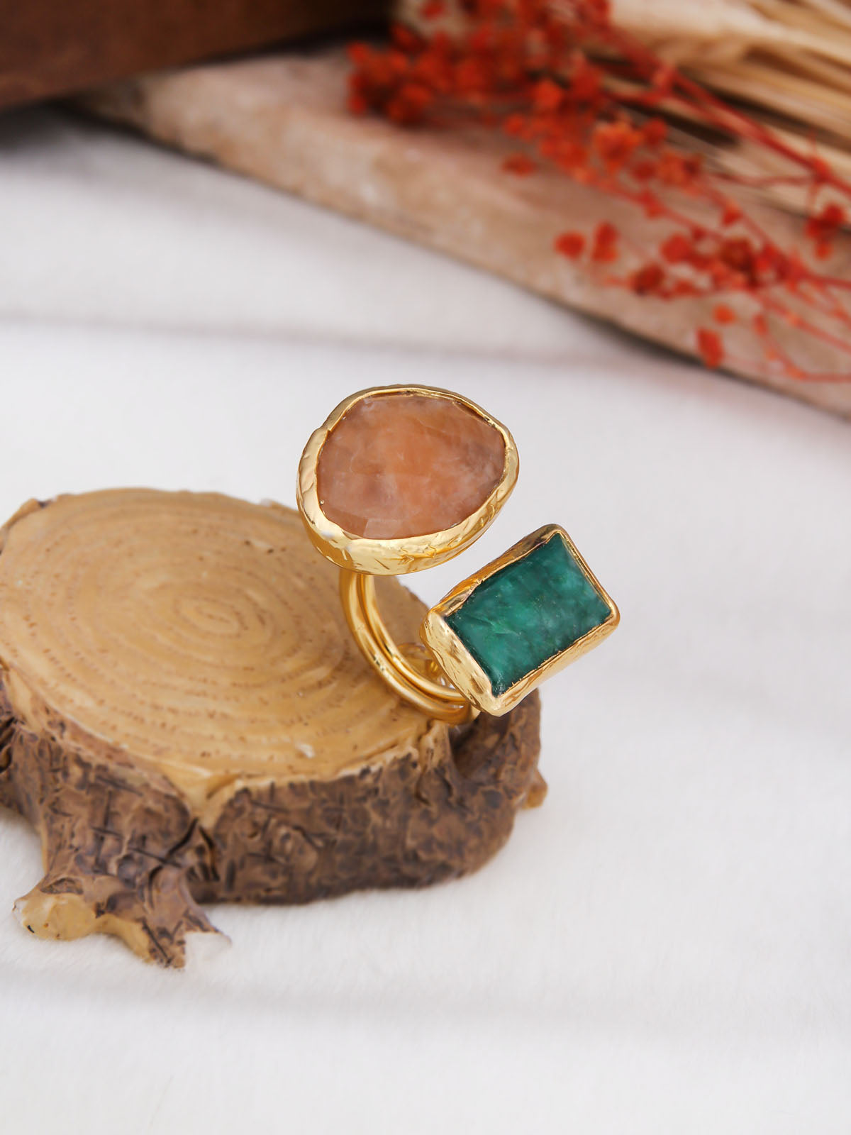 Agate & Citrine Bague