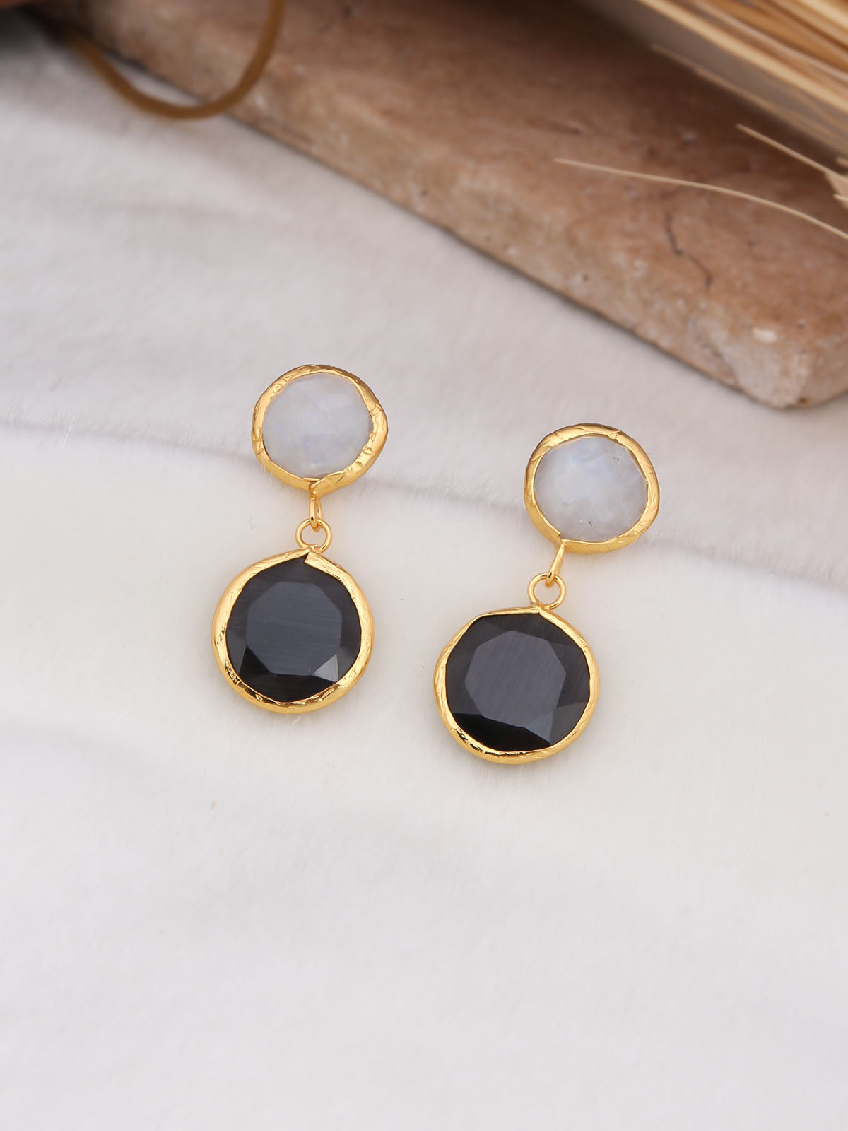 Onix & Moonstone Boucle d'oreilles