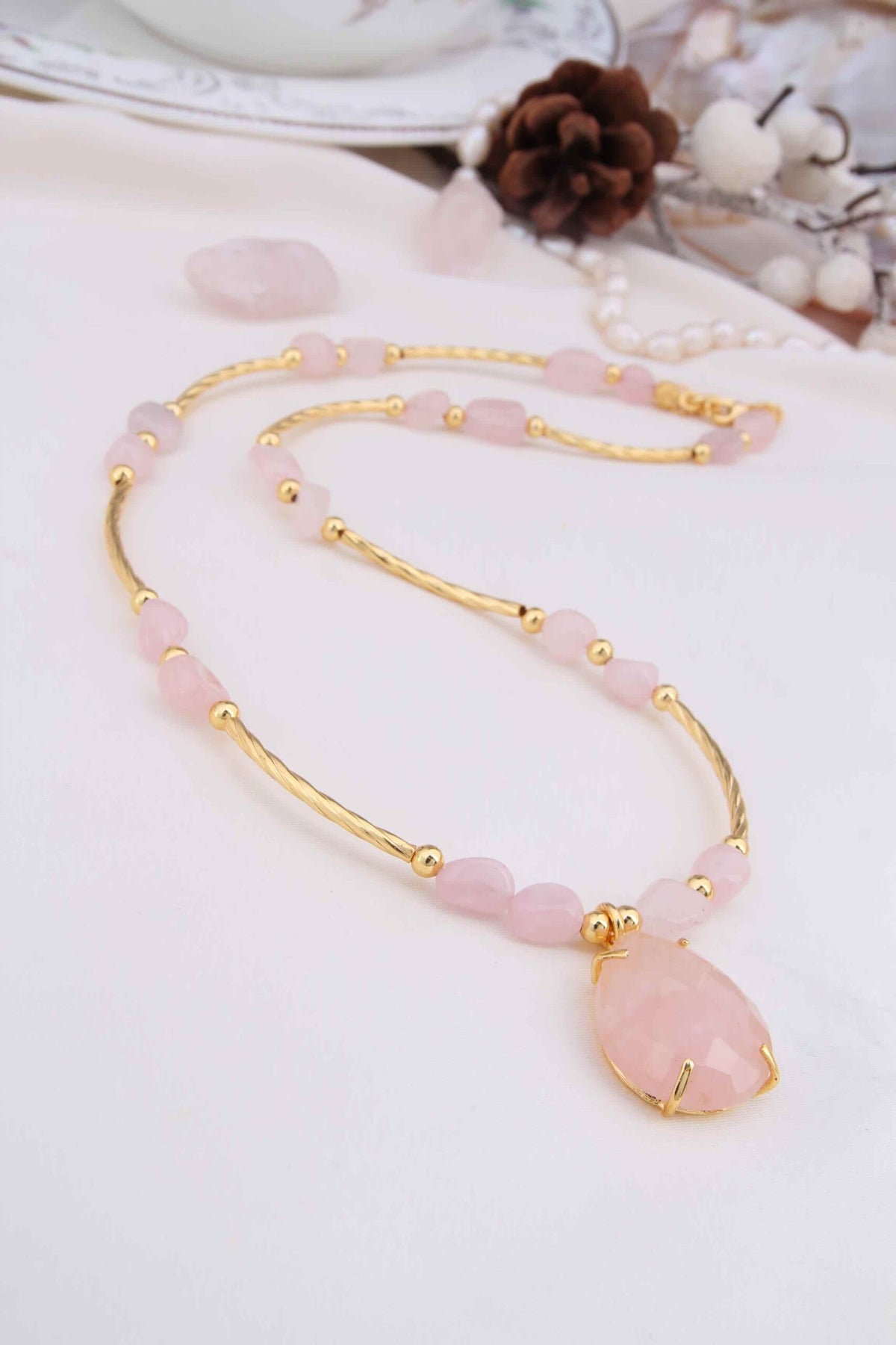 Pink Quartz Necklace