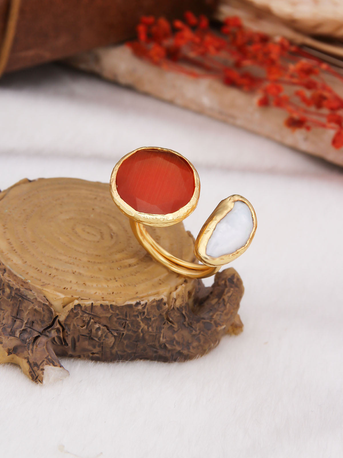 Cat Eyes & Moonstone Bague