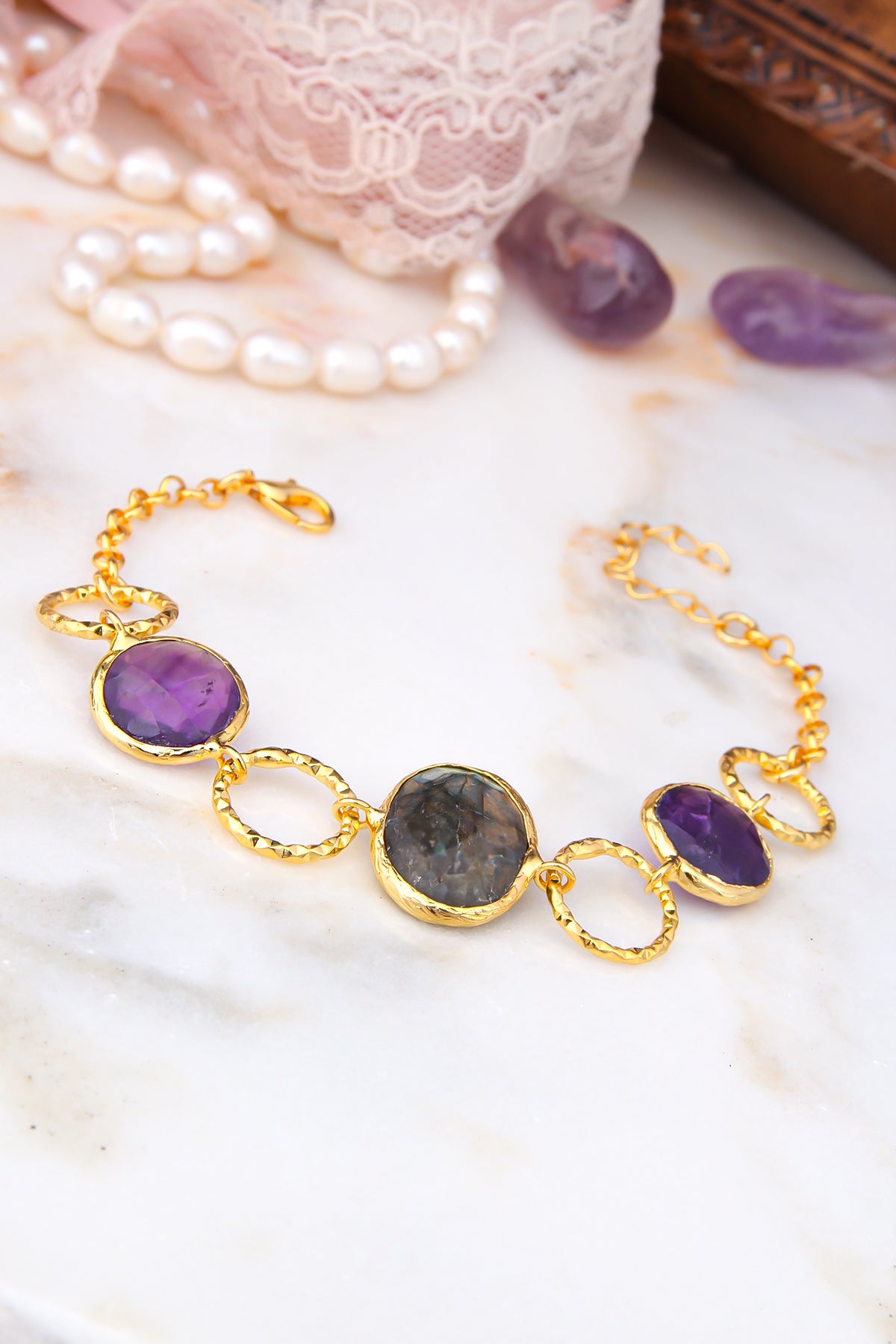 Amethyst & Labradorite Bracelets