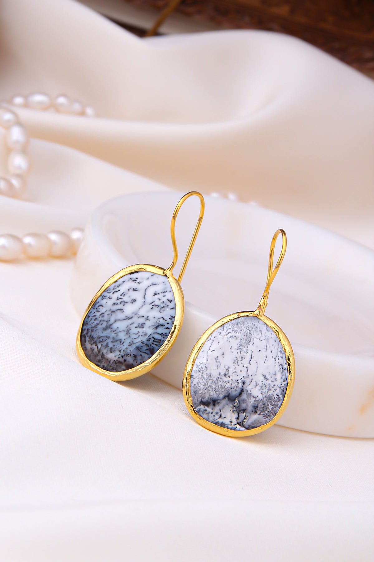 Dendrite Stone  Boucles d'oreilles