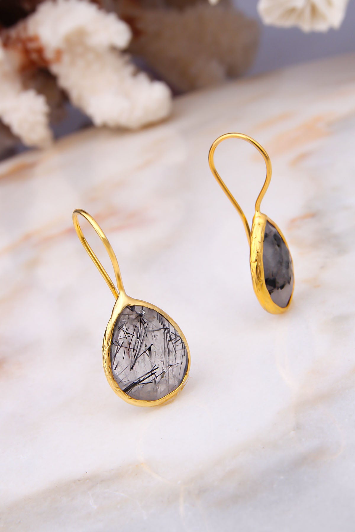 Black Ruthile  Boucles d'oreilles