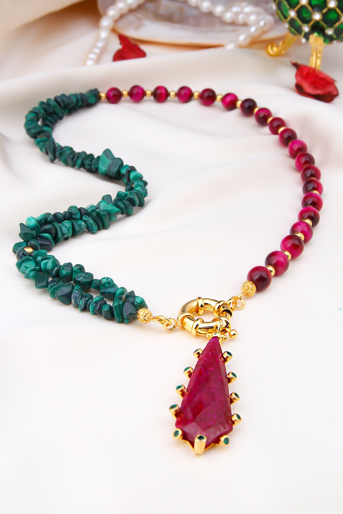Collana Con Agata E Zirconi