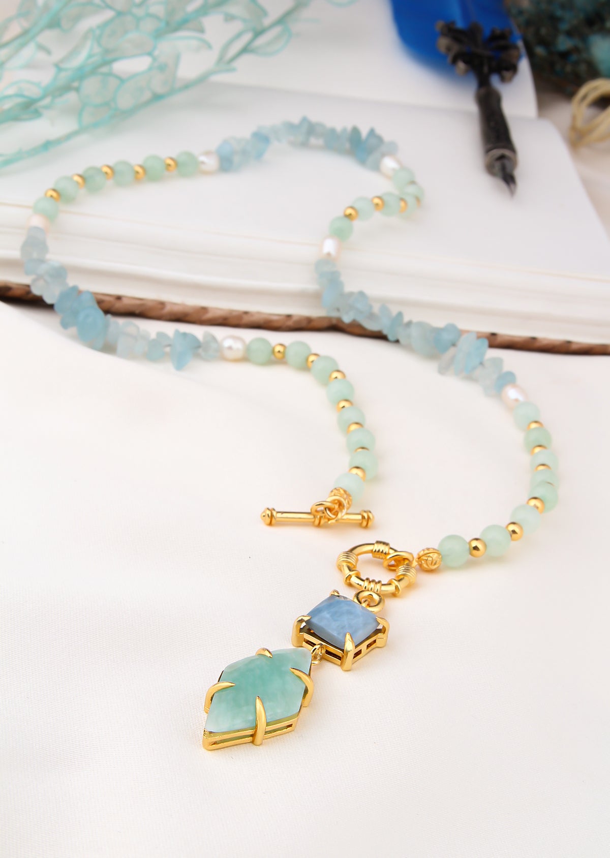 Blue Opal & Amazonite Collier