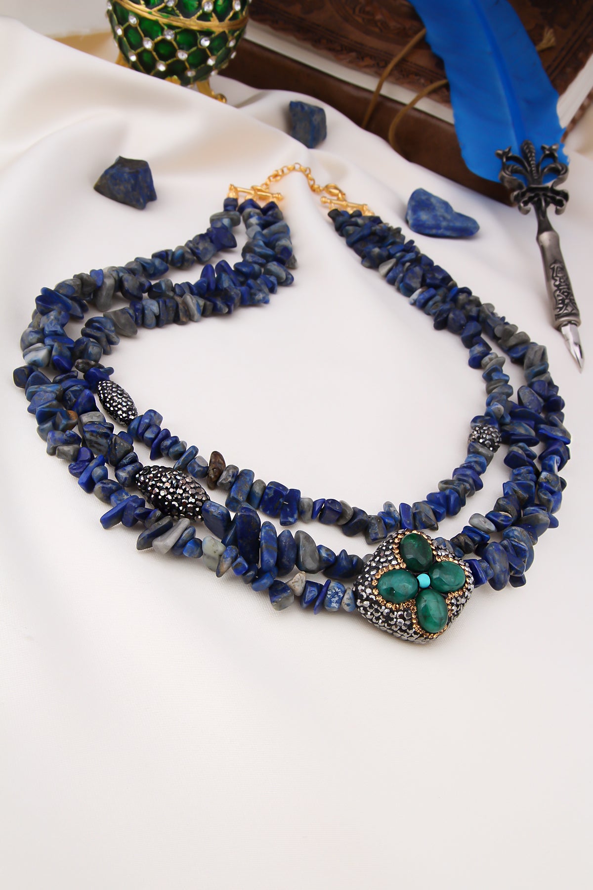 Agate & Lapis  Collier