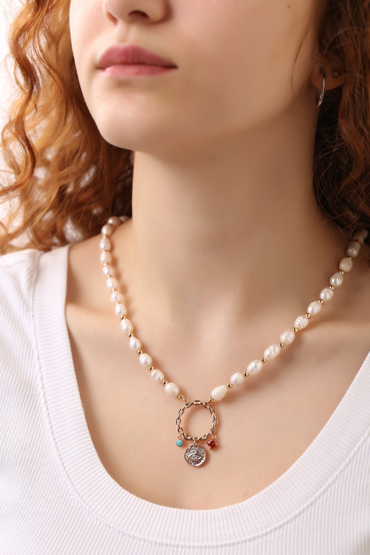 Collier Perle et Zircon