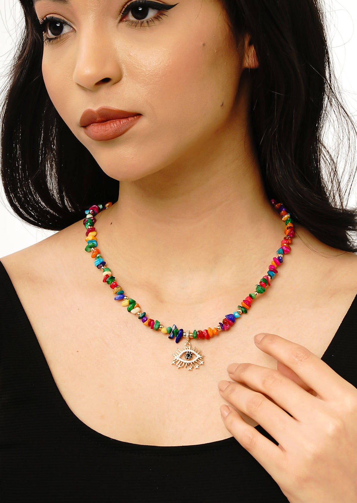 Collier Nacre Prenite et Zircon