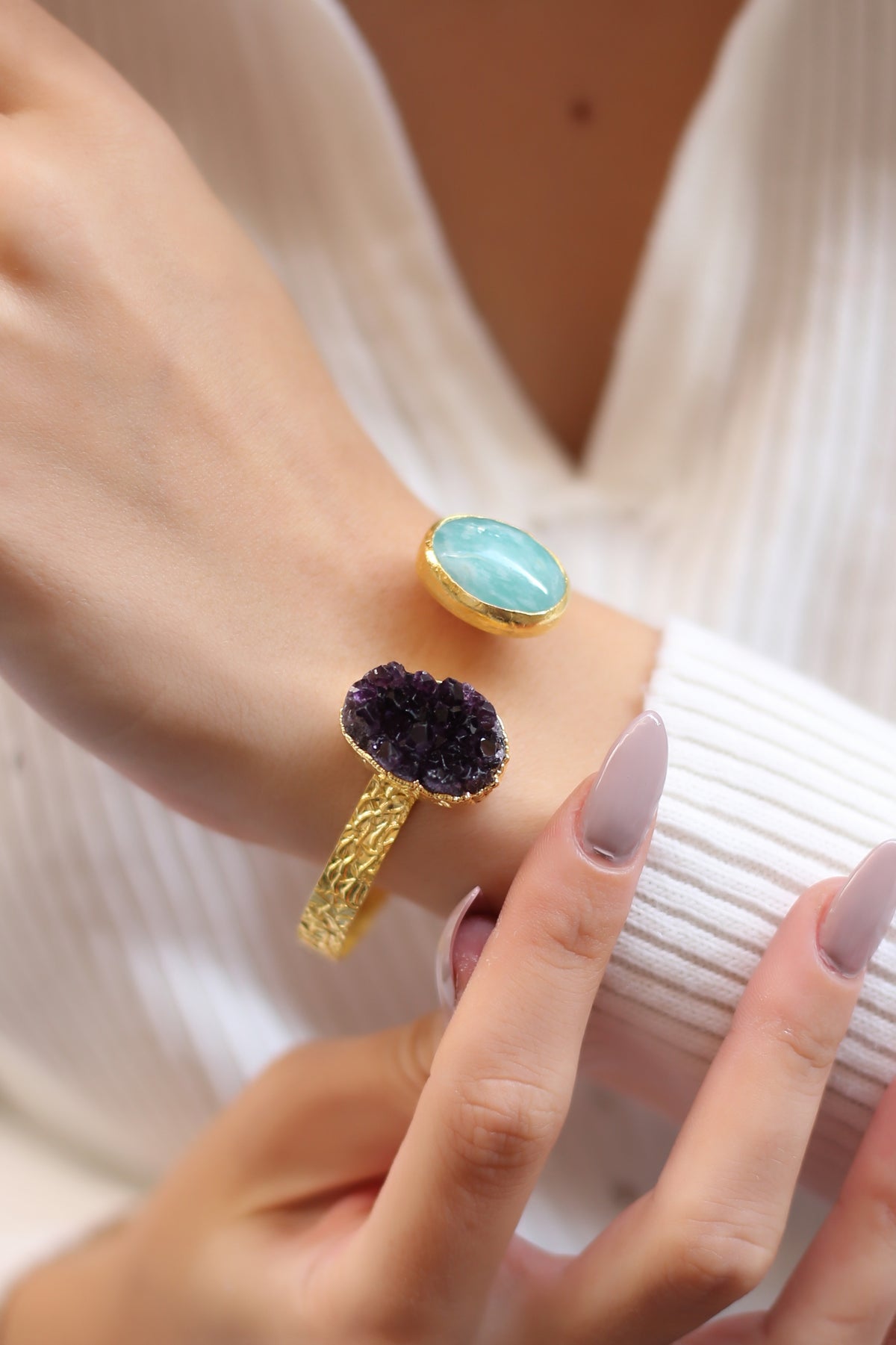 Amethyst & Aquamarine Bracelet