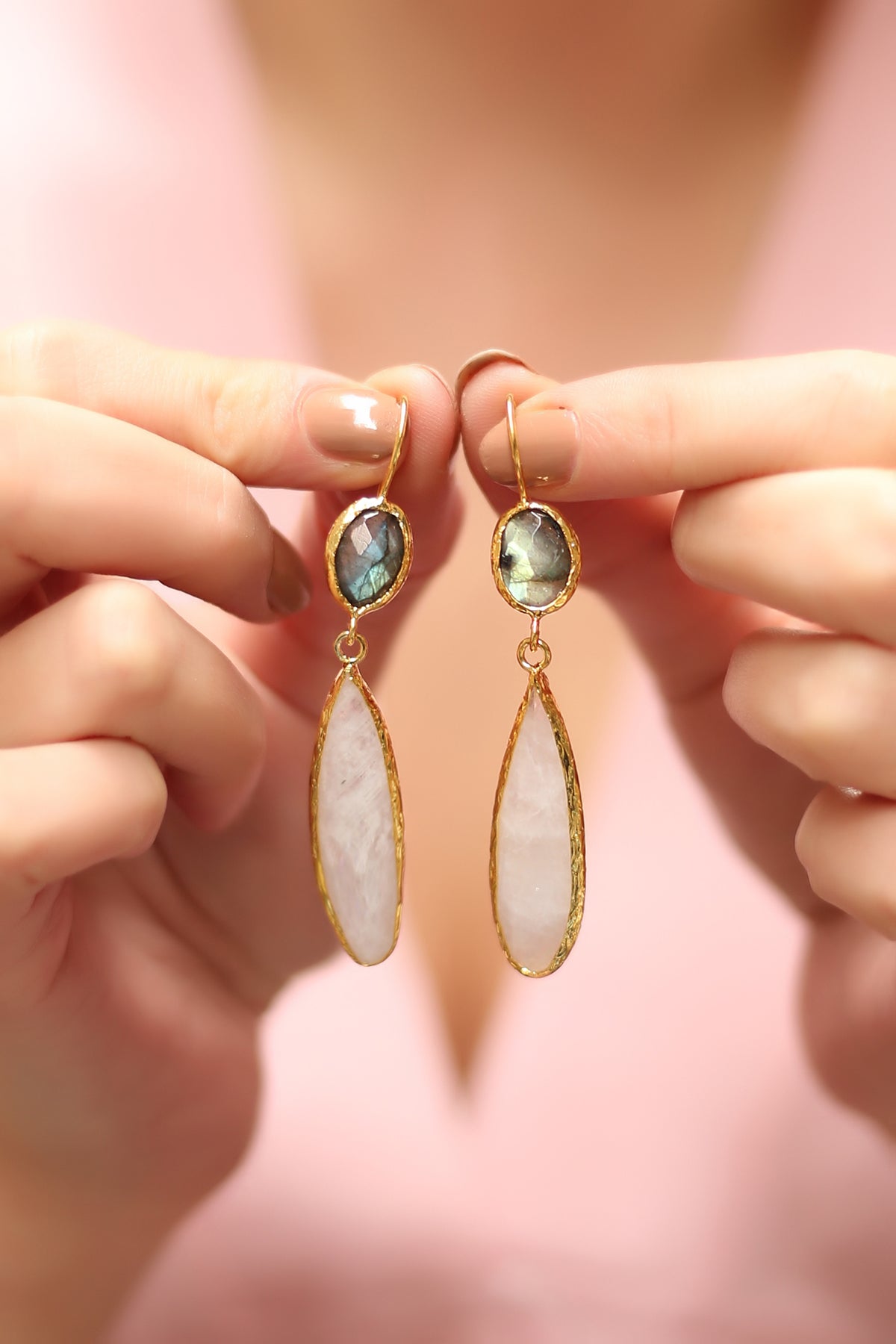 Amethyst & Labradorite Boucles d'oreilles