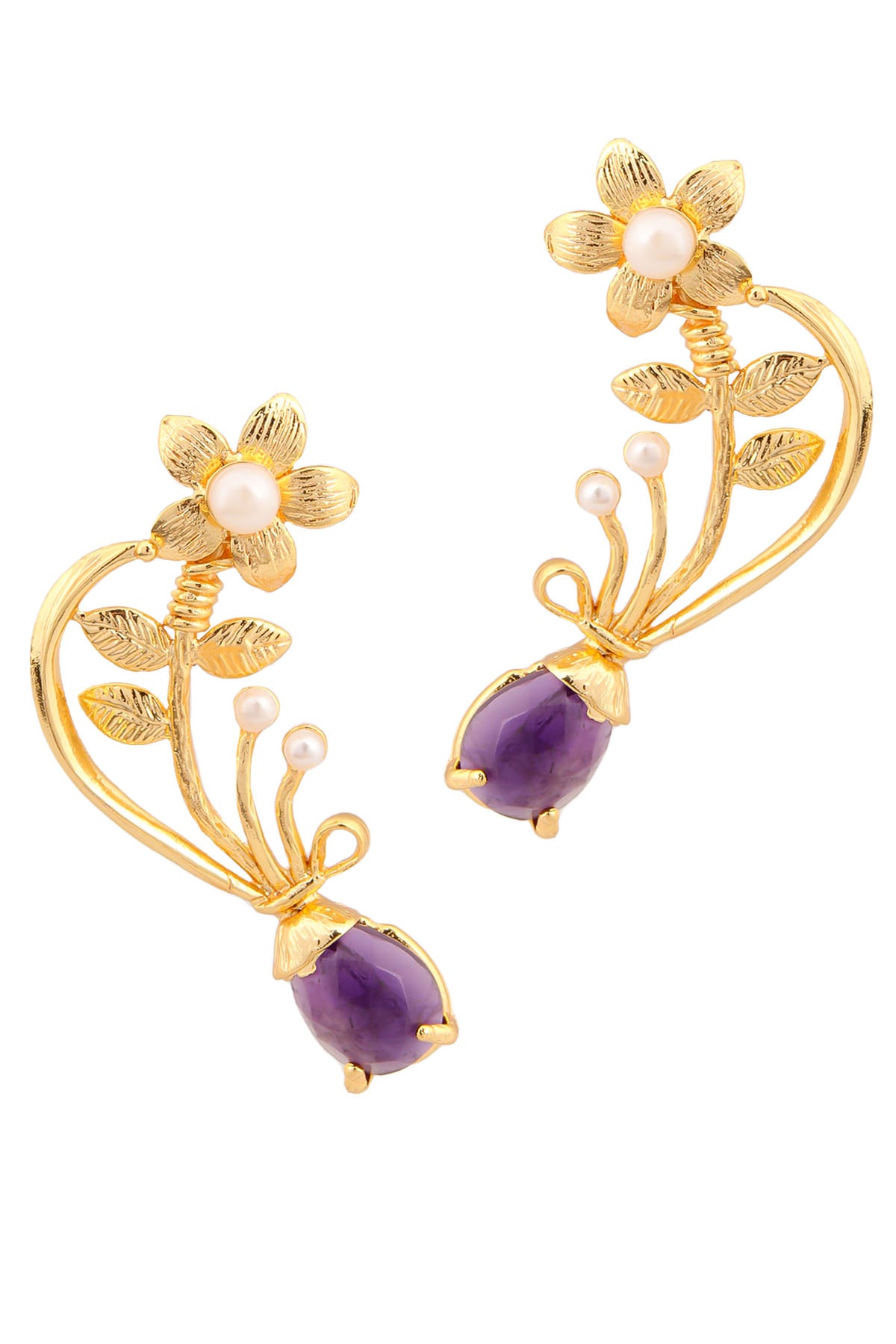 Amethyst & Pearl Boucles d'oreilles