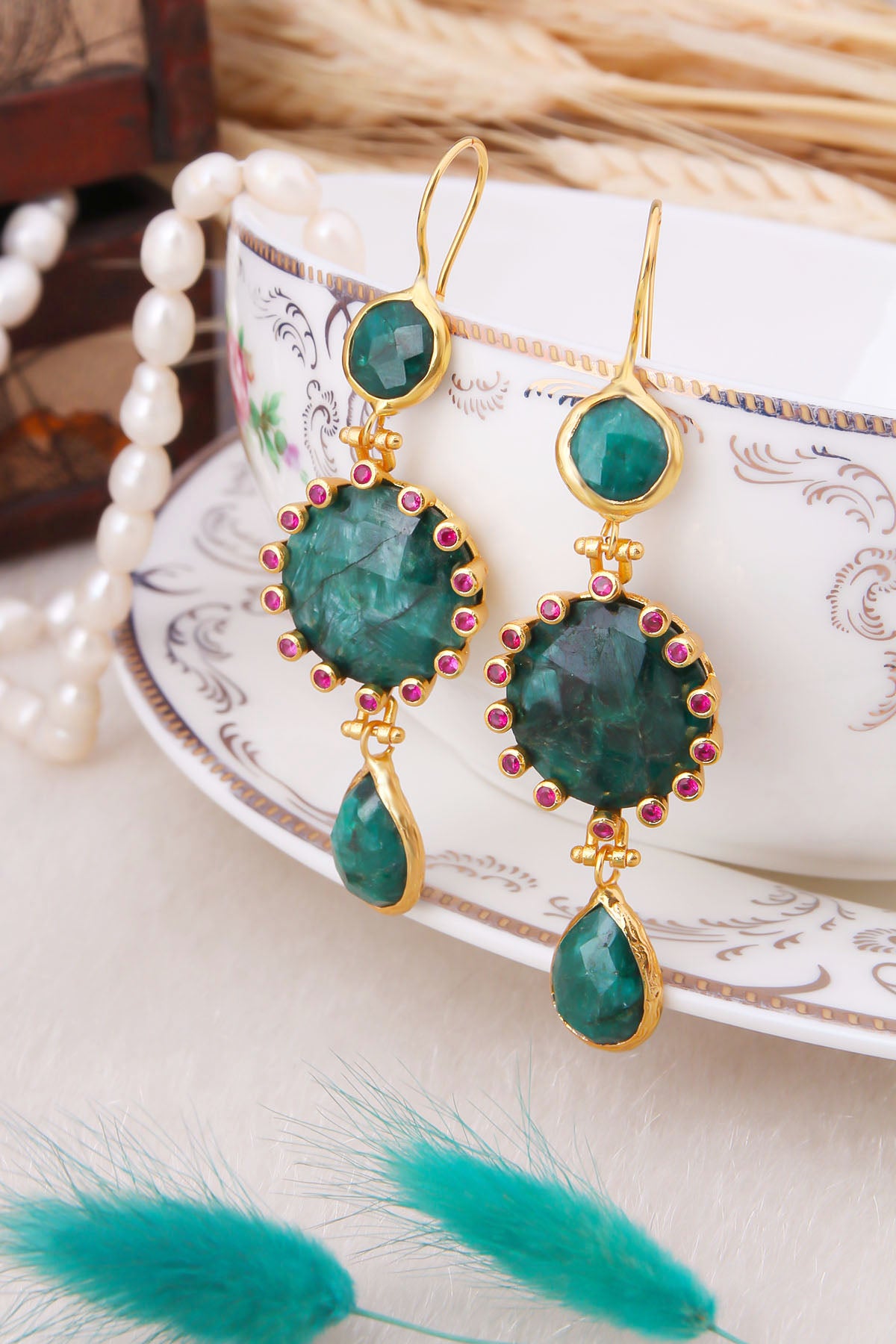 Agate & Zircon Boucles d'oreilles