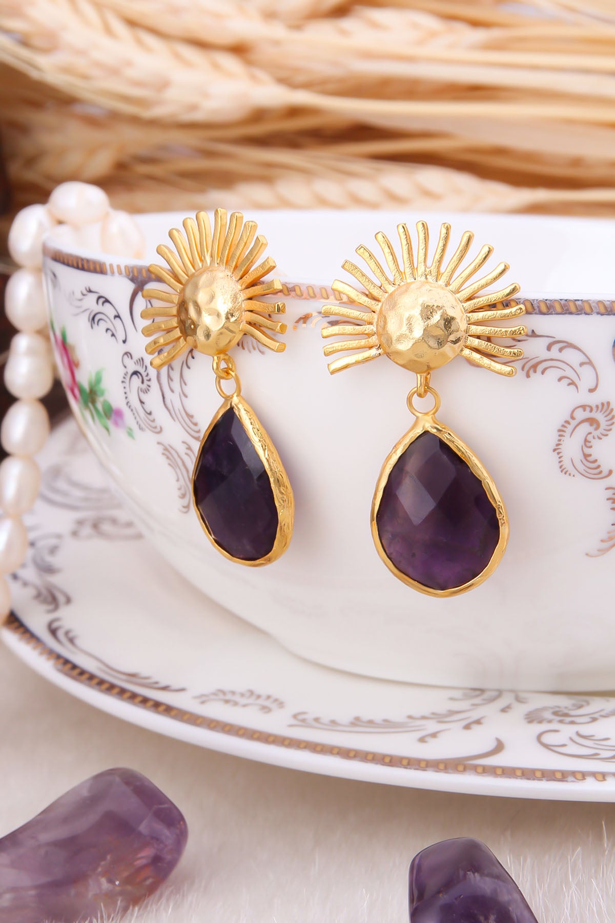 Amethyst Boucles d'oreilles