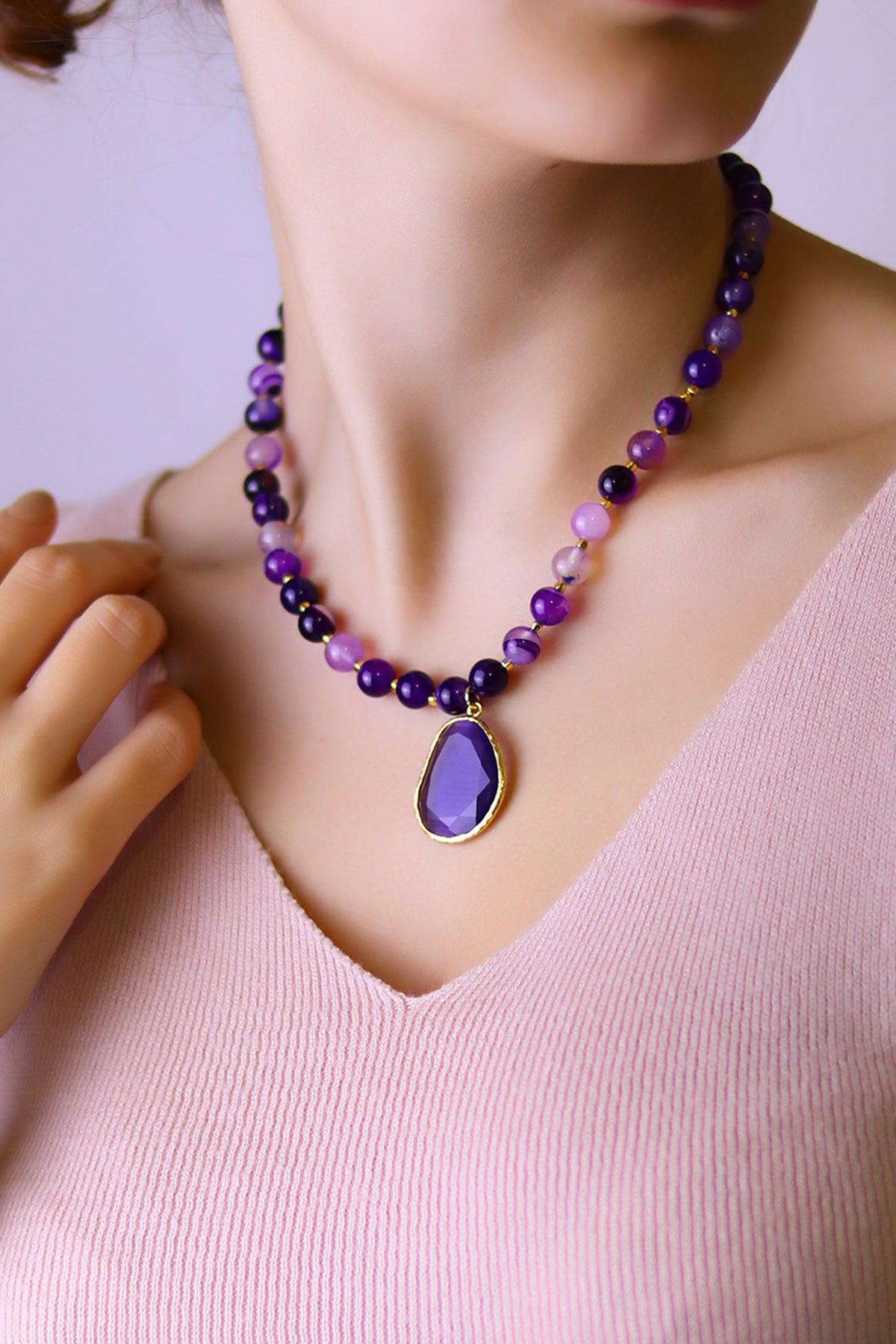 Agate & Cat Eye Collier