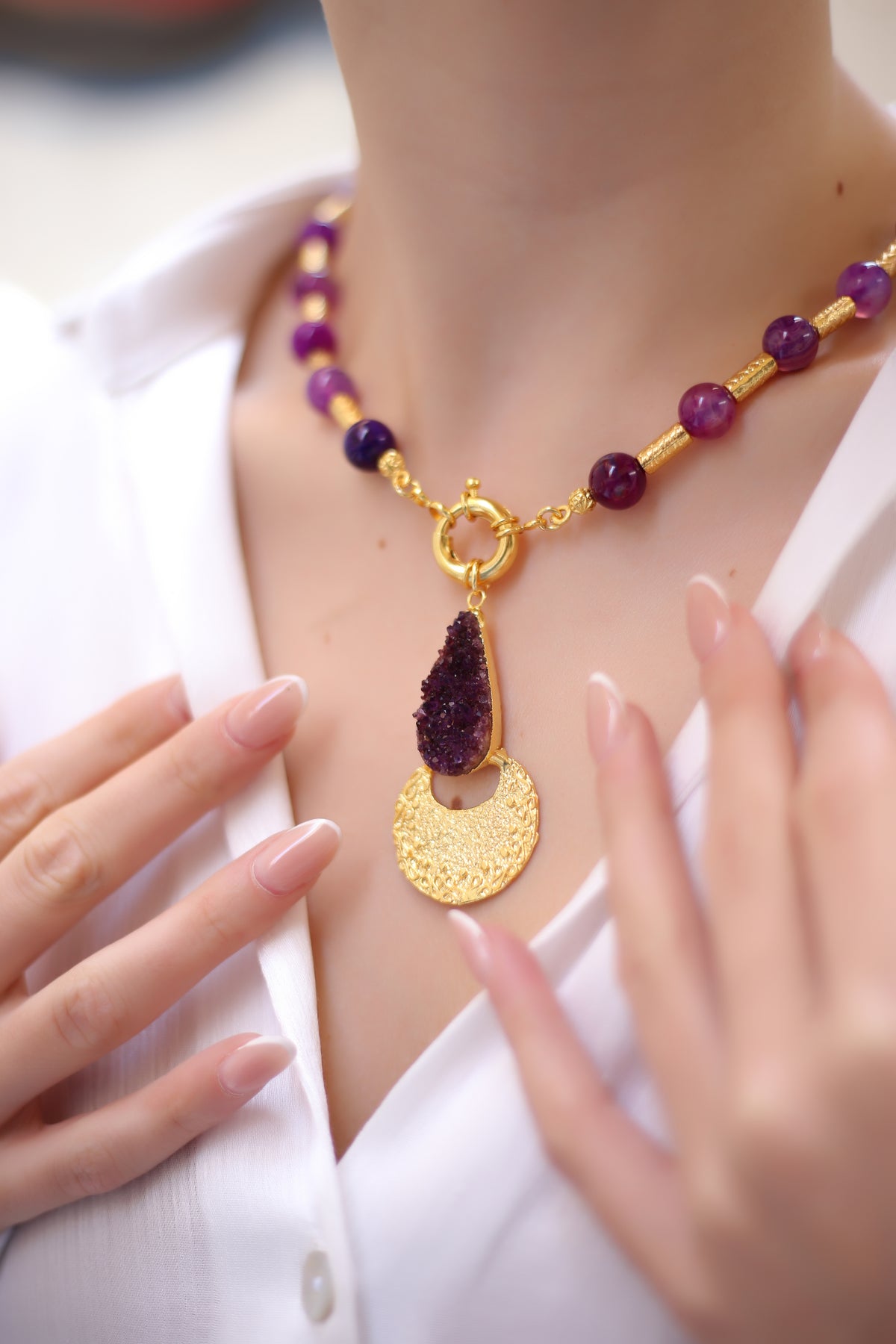 Agate & Amethyst Collier