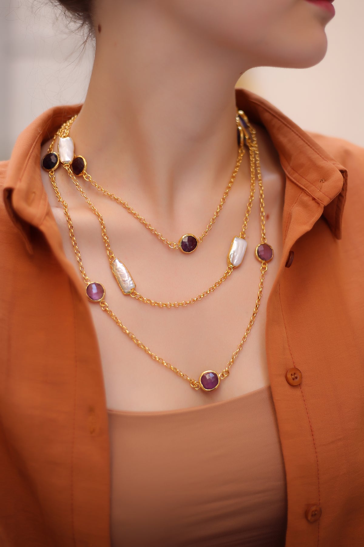 Amethyst & Pearl Collier