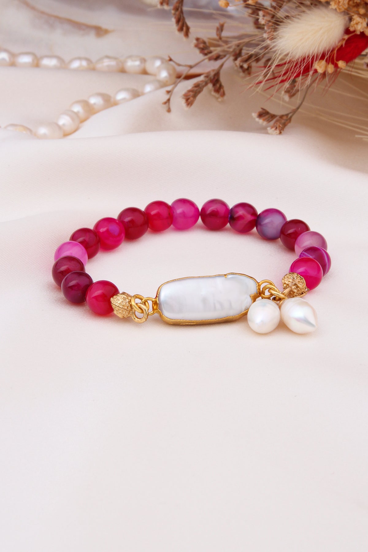 Agate & Pearl  Bracelet