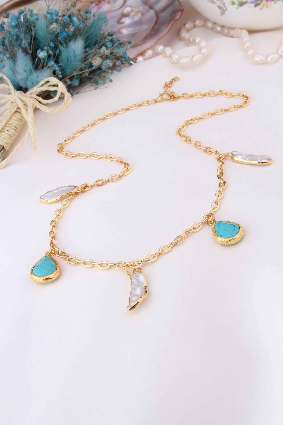 Pearl &amp; Turquoise Necklace