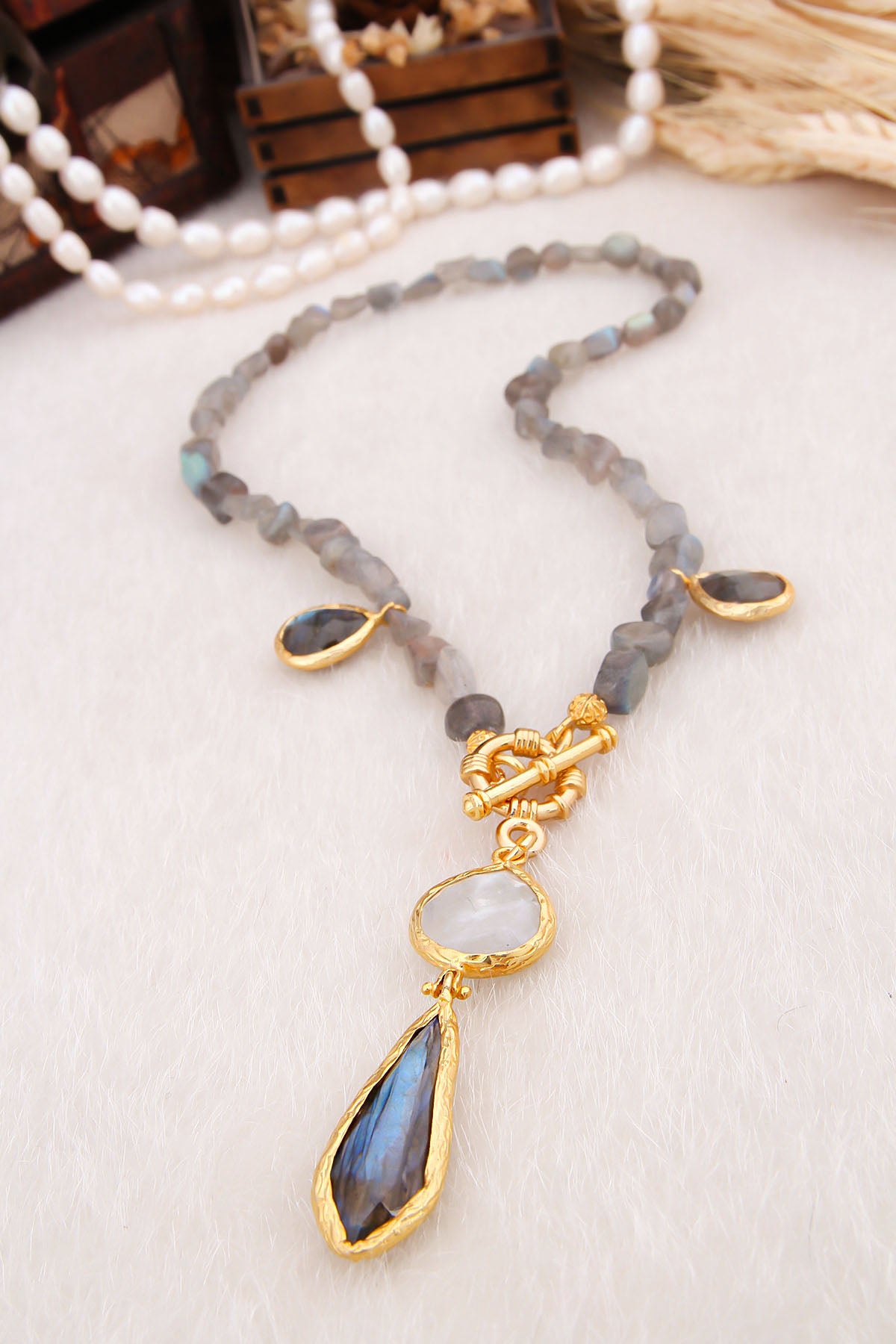 Moonstone &amp; Labradorite Necklace