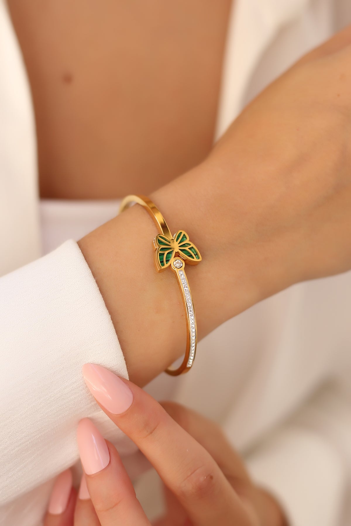 Bracelet Malachite et Zircon