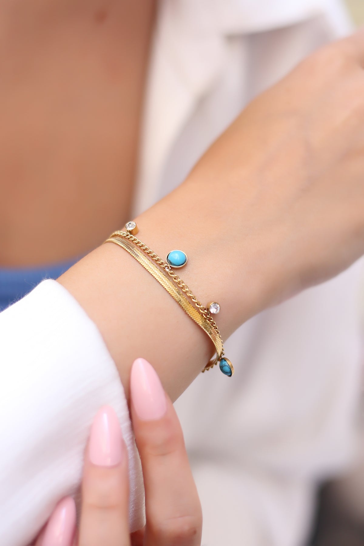 Bracelet Zircon et Turquosie