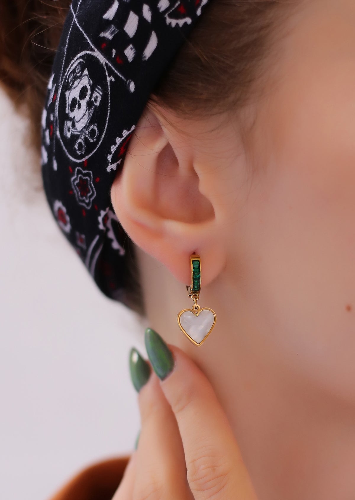 Boucles D'oreilles Nacre et Zircon