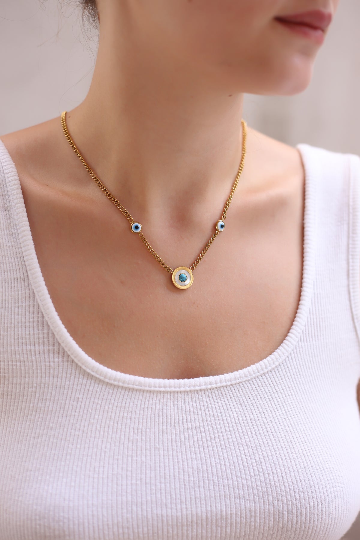 Collier Nacre et Turquoise